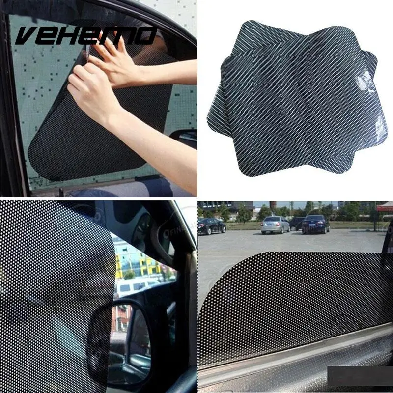 Vehemo 2Pcs Car Window Sun Shade Cover Block Static Cling Shield Screen