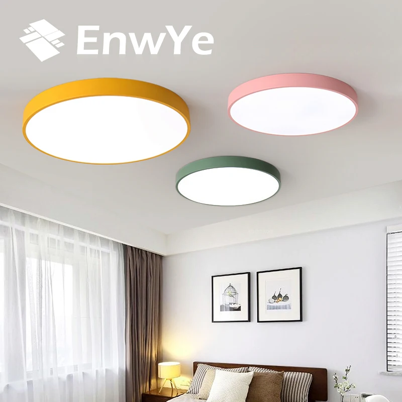 

EnwYe LED Ceiling Lights for Bedroom Ultra-thin Combined 3 Colors Warm white + cool white lamp modern house lighting fixture
