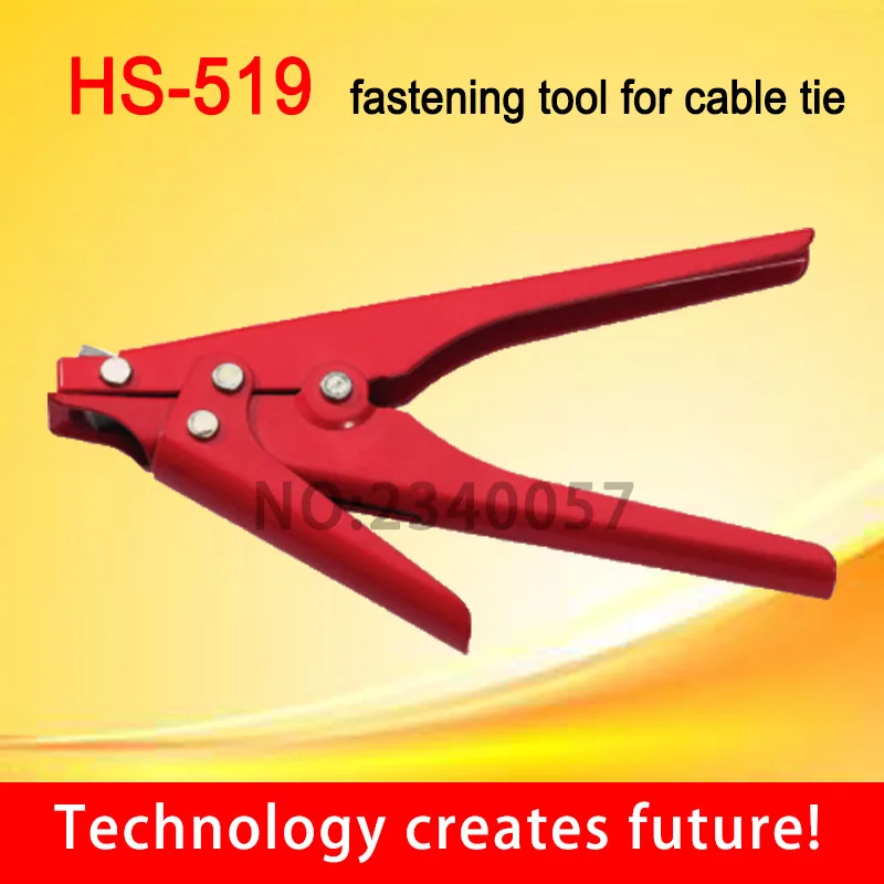 

HS-519 Red Fastening Tool Cable Tie Gun For Nylon Cable Tie Width 2.4-9mm Fastening and Cutting In One Tool and Wires Special