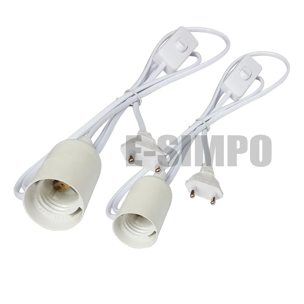 E27 Light Socket Hanging Light Cord Extension Cable 6ft E27 Socket On