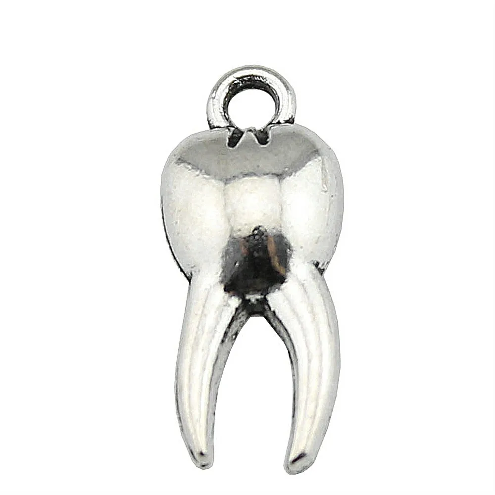 15pcs Charm Tooth Baby Tooth Pendant Charms For Jewelry Making Antique Silver Teeth Charms