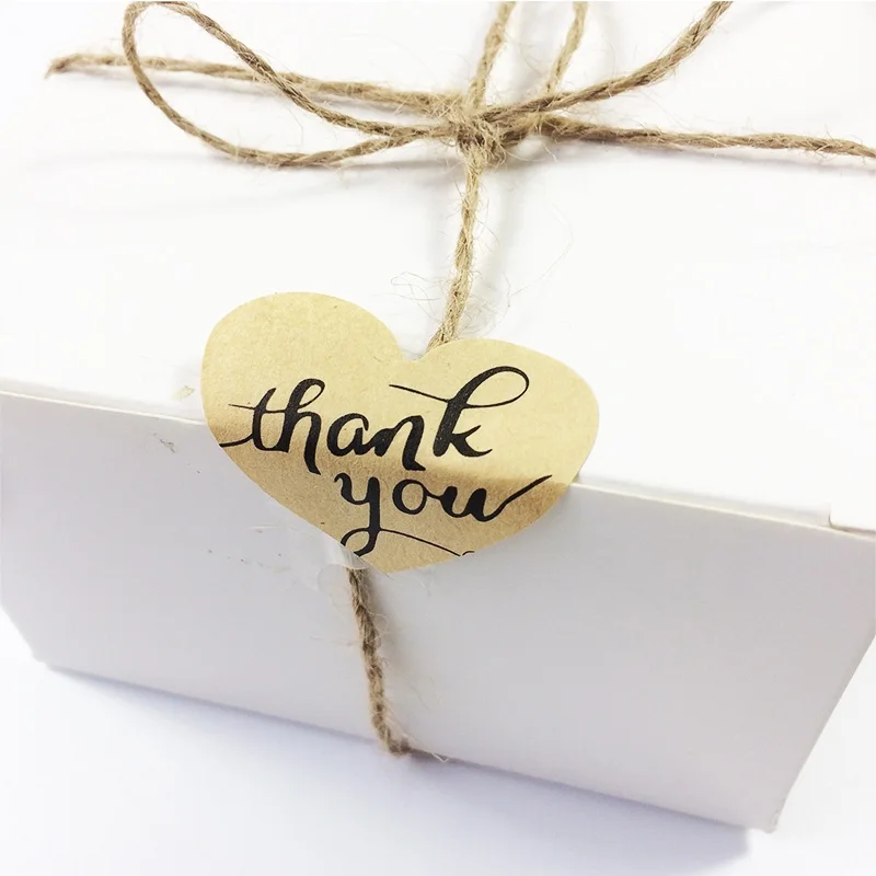 100 шт./лот серия "спасибо" романтические стикеры из крафтовой бумаги для изделий ручной работы/DIY многофункциональная пломба-наклейка для подарка
