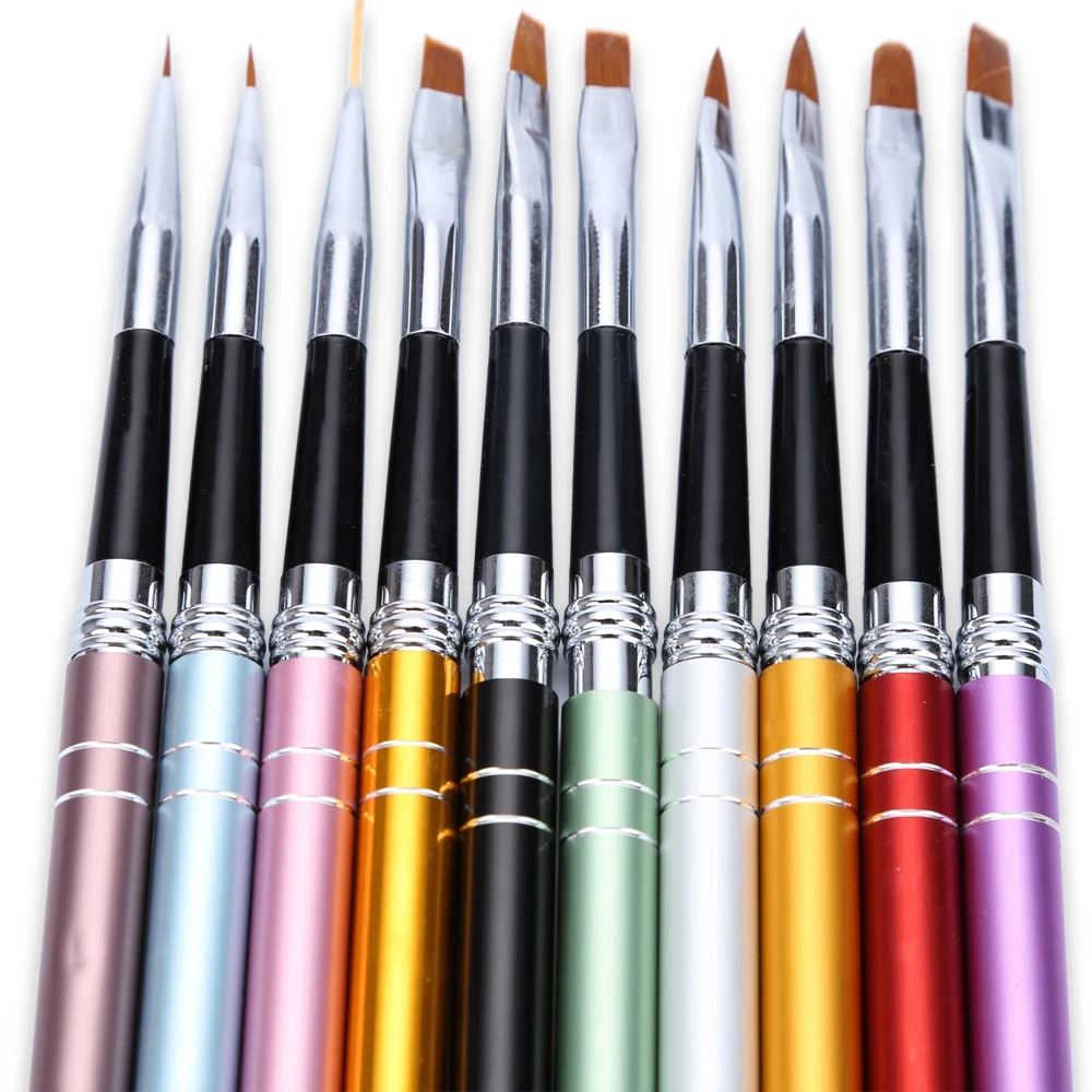 

10pcs Nail Brush Nail Art Manicure Brushes Set Line Flower Pencel Dotting Painting Design Nail Brush For Nail Clean Brush Tools
