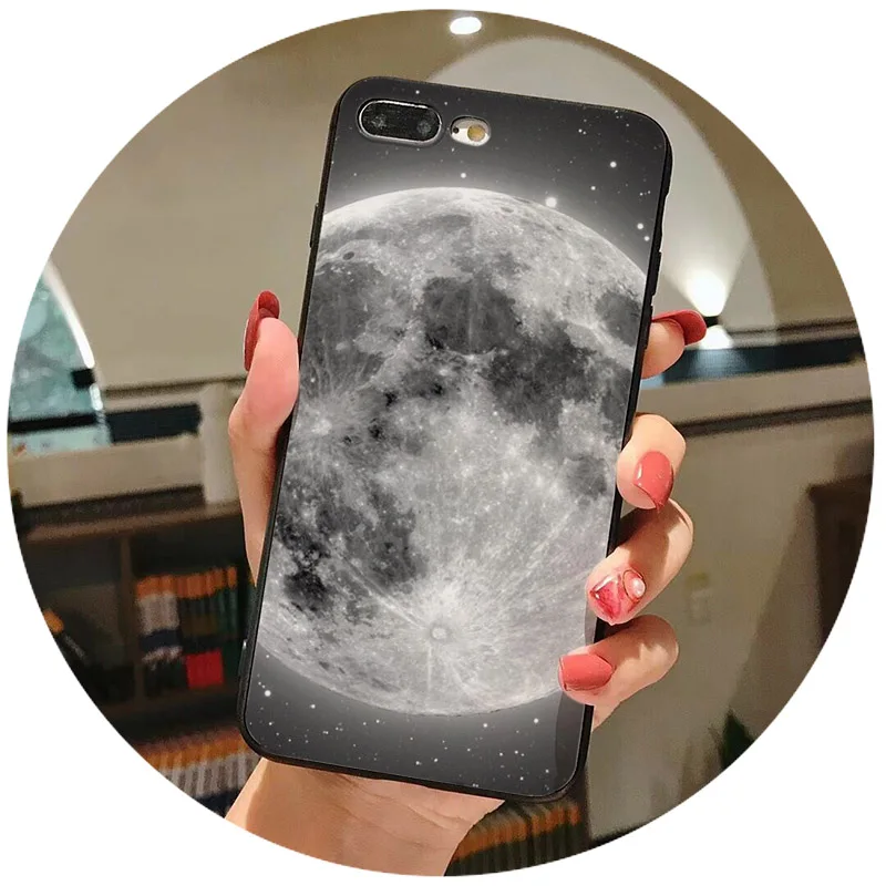 sky Space planet Black and white sun Moon stars TPU soft Silicone Cover Case  (4)