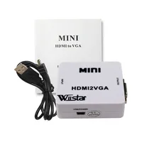 מחשב נייד מיני HDMI ממיר VGA עם מחשב נייד PC עבור Connector מתאם אודיו HDMI2VGA 1080P ל- HDTV מקרן עם ממיר HDMI2VGA (5)