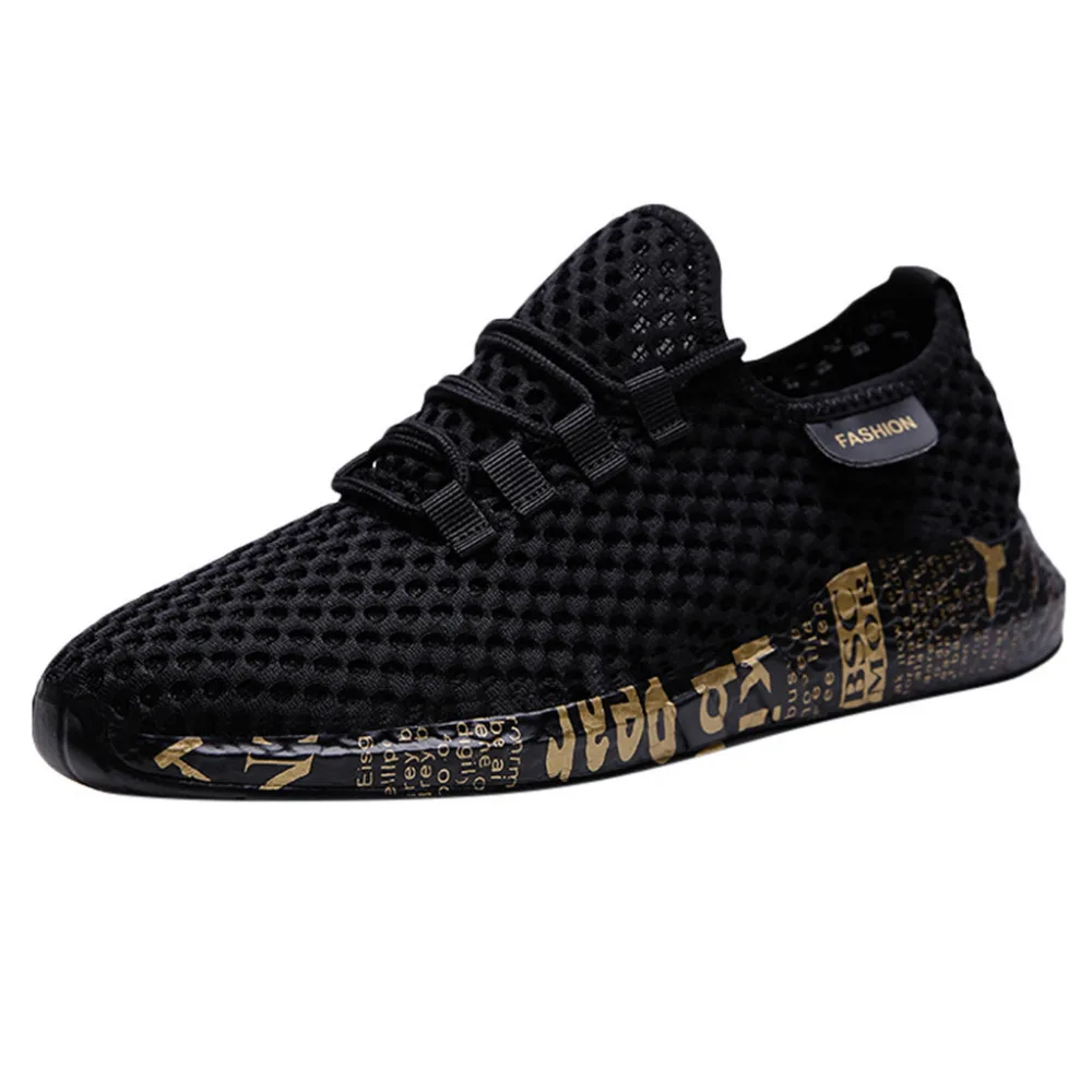 2019 Summer men's flying woven mesh breathable sports shoes platform lightweight non-slip comfort sneakers homens for male 40J14 (2)