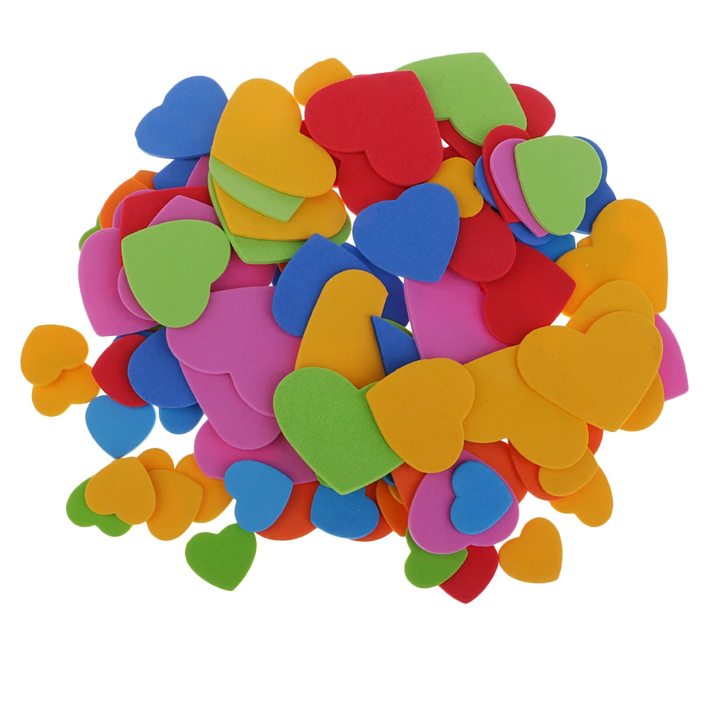 200pcs Love Heart Shape EVA Foam Embellishment for Scrapbooking Kids Craft Card Making