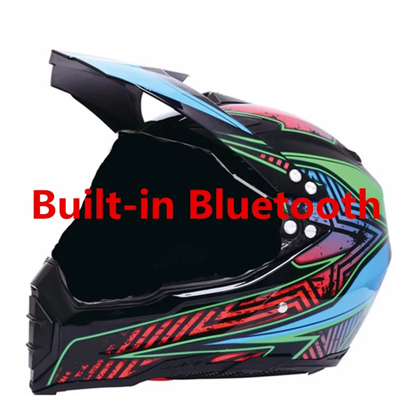 

Motorcycle Bluetooth Helmets Full Face Helmet,Built-in Integrated Intercom Communication System FM radio,L size,Matte Black
