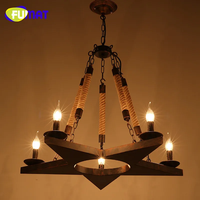 

Loft Retro Industrial Chandeliers Creative Restaurant Bar Suspension Lamps Clothes Store Decoration Rope Light Fitting 5 Heads