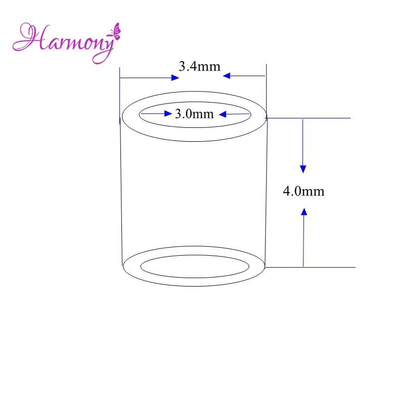Микро кольца для волос Harmony plus1000шт 3 4*3 0*4 мм бусины наращивания медная силиконовая