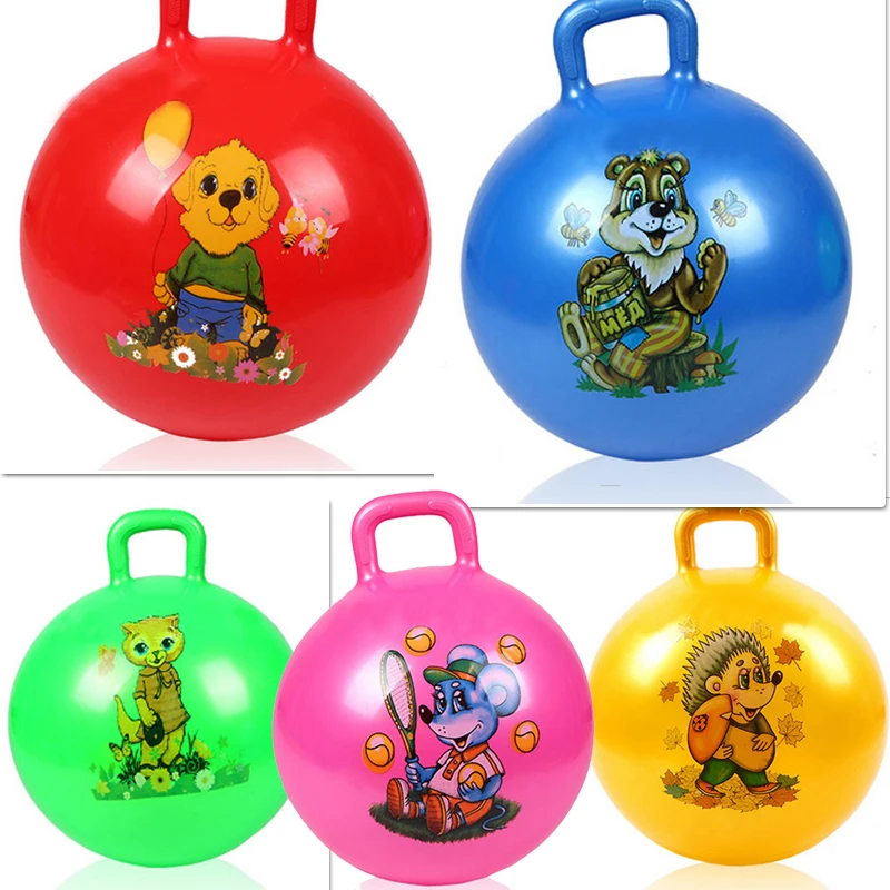 

bouncing ball Inflatable toys for children baby grasping the ball bouncing ball handle the ball toy Random pattern and color