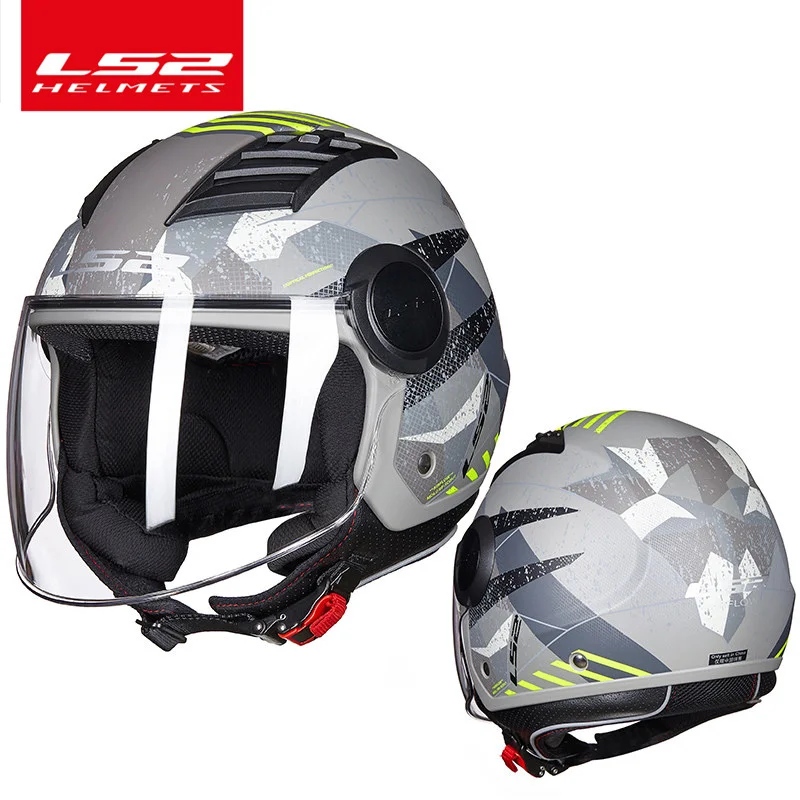 LS2 воздушный поток мотоциклетный шлем 3/4 открытый лицо реактивный скутер половина лица мотоциклетный шлем capacete casco LS2 OF562 шлемы Vespa