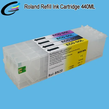 

Eco Sol Max Refillable Ink Cartridge fro Roland VersaStudio BN-20 Printer Eco Solvent Ink Refill with Permanent Chip