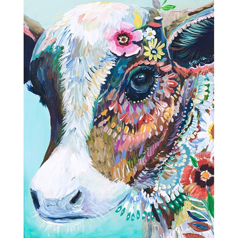 

Dpsprue 5D Full Square Round Stone Diy Diamond Painting Mosaic Cow Cross Stitch Diamant Embroidery Friend Gift