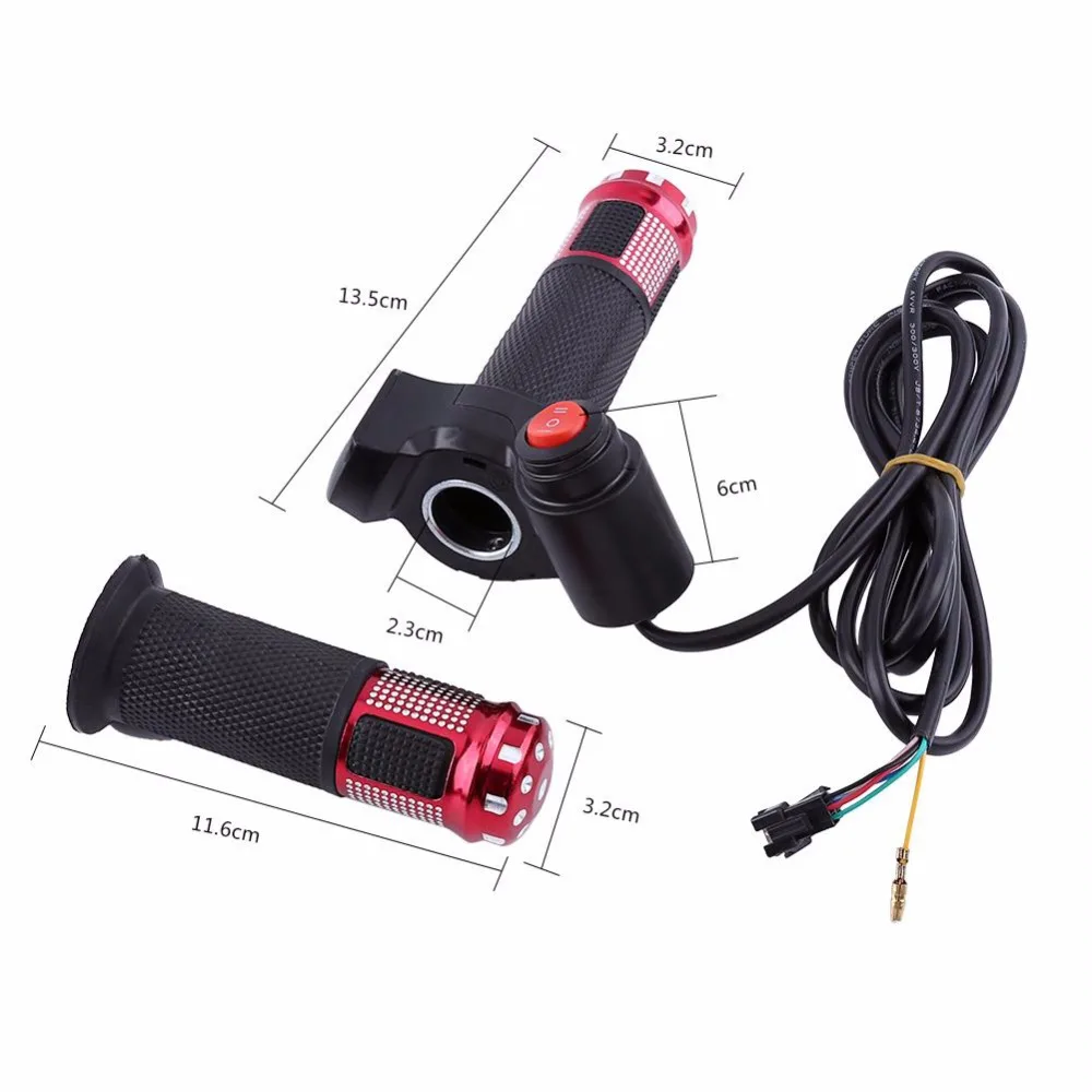 Discount 1set electric scooter handlebar grip electric bike throttle twist accelerator with LED display tricycle speed control 7 wires 2