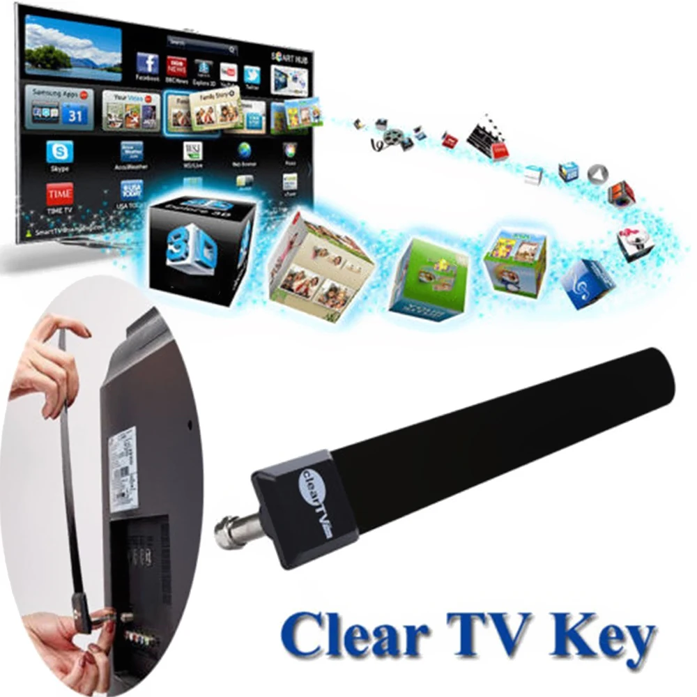 Hot Saling Useful TV Stick Clear Smart TV Switch Antenna HDTV FREE TV Digital Indoor Antenna 1080p Ditch Cable TV