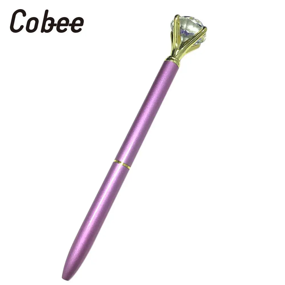 Шариковая ручка со стразами школьный инструмент для письма высокое качество металла - Цвет: purple