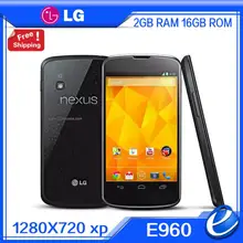 E960 разблокированный телефон LG Nexus 4 E960 3g 4,7 ''16 GB четырехъядерный 8MP камера gps Wifi NFC отремонтированный мобильный телефон