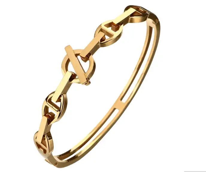 JOVO эксклюзивный выдалбливают золотой цвет браслеты и браслеты Уникальный многослойный сталь манжеты браслет для женщин подарок на день рождения - Окраска металла: gold color