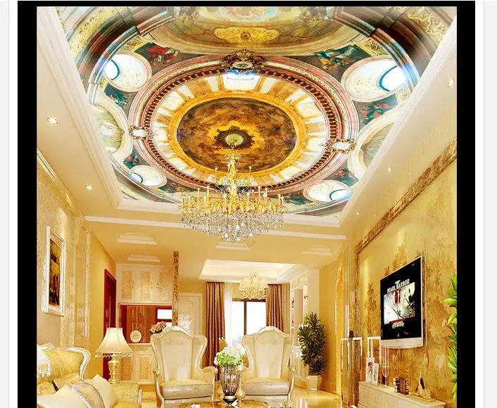

3D wallpaper custom photo wallpaper mural living room wallpaper Europe type dome hotel zenith ceiling painting ceiling wallpaper