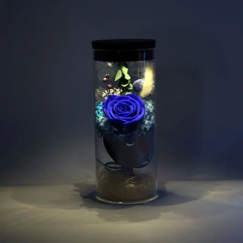 Buy eternal rose in glass artificial flowers