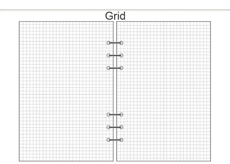 Fromthenon A5A6A7 печатная бумага для Dokibook спиральный блокнот планировщик Еженедельный дневник пустые сетчатые страницы для Filofax офисные принадлежности - Цвет: Grid