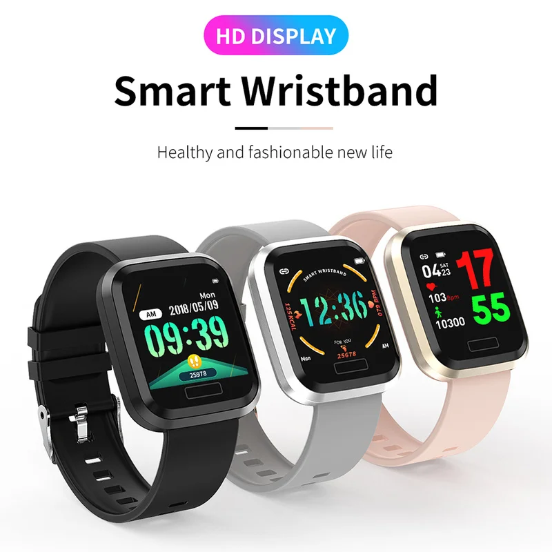 

T10 Smart Watch Support Men Women Wristwatch Tracker Heart Rate Monitor for 1.3 Inch IPS High Brightness Color Waterproof Watch