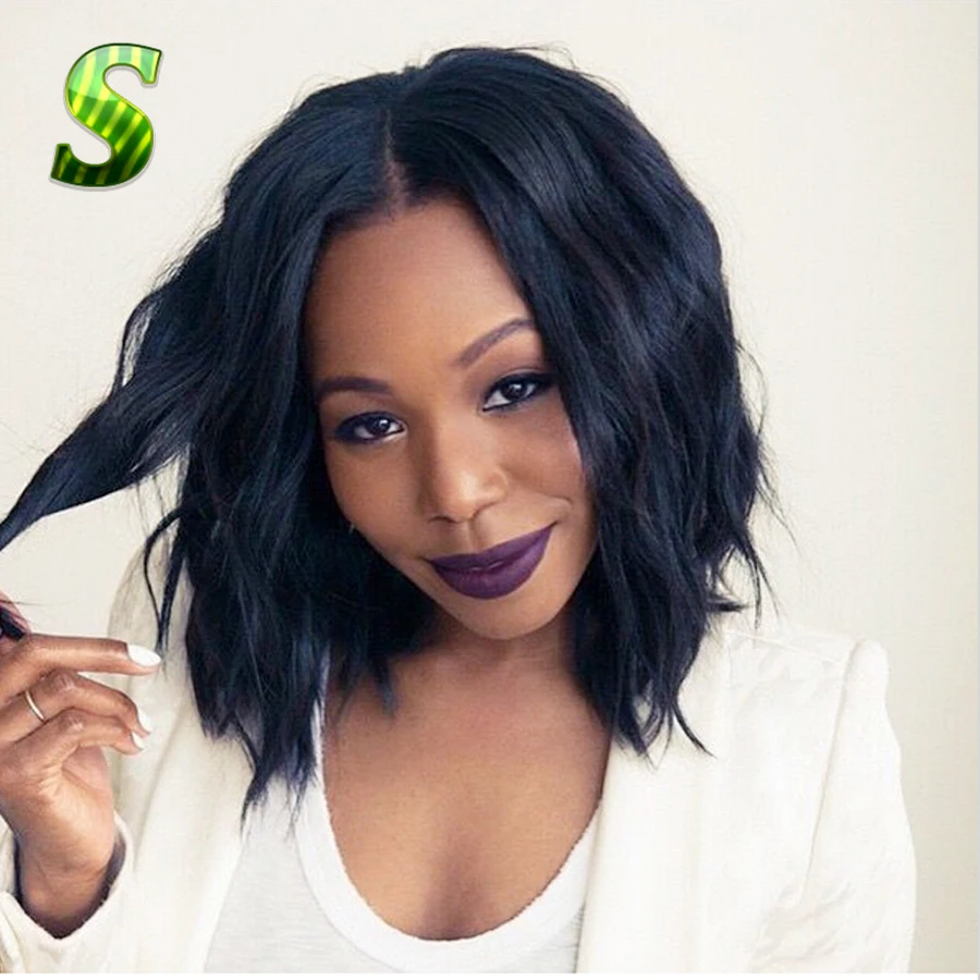 

Cheap Natural wave Brazilian virgin hair lace front wigs short bob full lace human hair wigs for black women Lace Front Bob Wigs