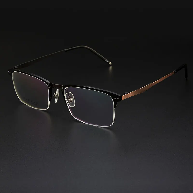 Gmei оптический титановый сплав полуобода прессибции оправы для очков для мужчин и женщин дальнозоркость очки близорукость очки LF2025 - Цвет оправы: C18