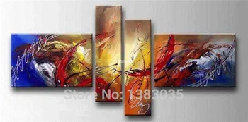 

Hand Painted Modern Abstract Art Oil Painting On Canvas 4pcs Wall Pictures Home Decor Set