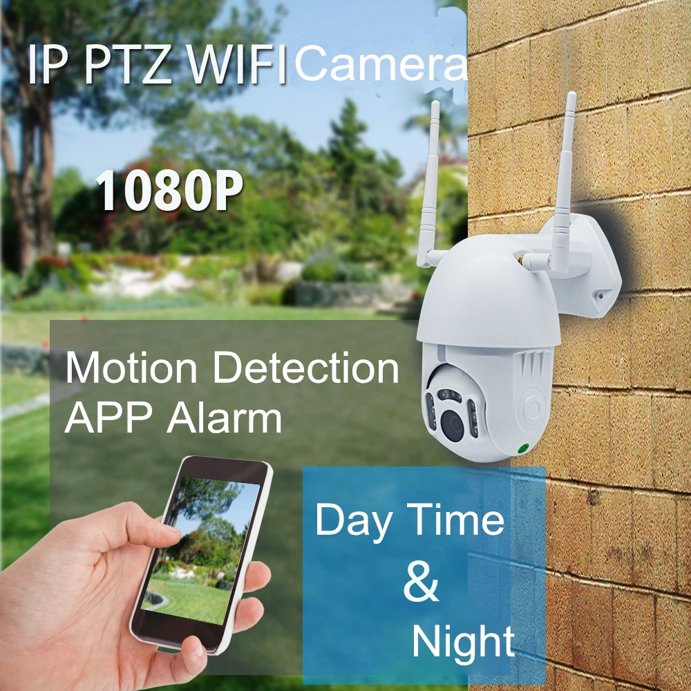 Waterproof High Definition 2MP Wireless Wifi Speed CCTV Camera Two Way Audio Motion Detection 19201080P Pan Tilt 3.6mm Cameras 4