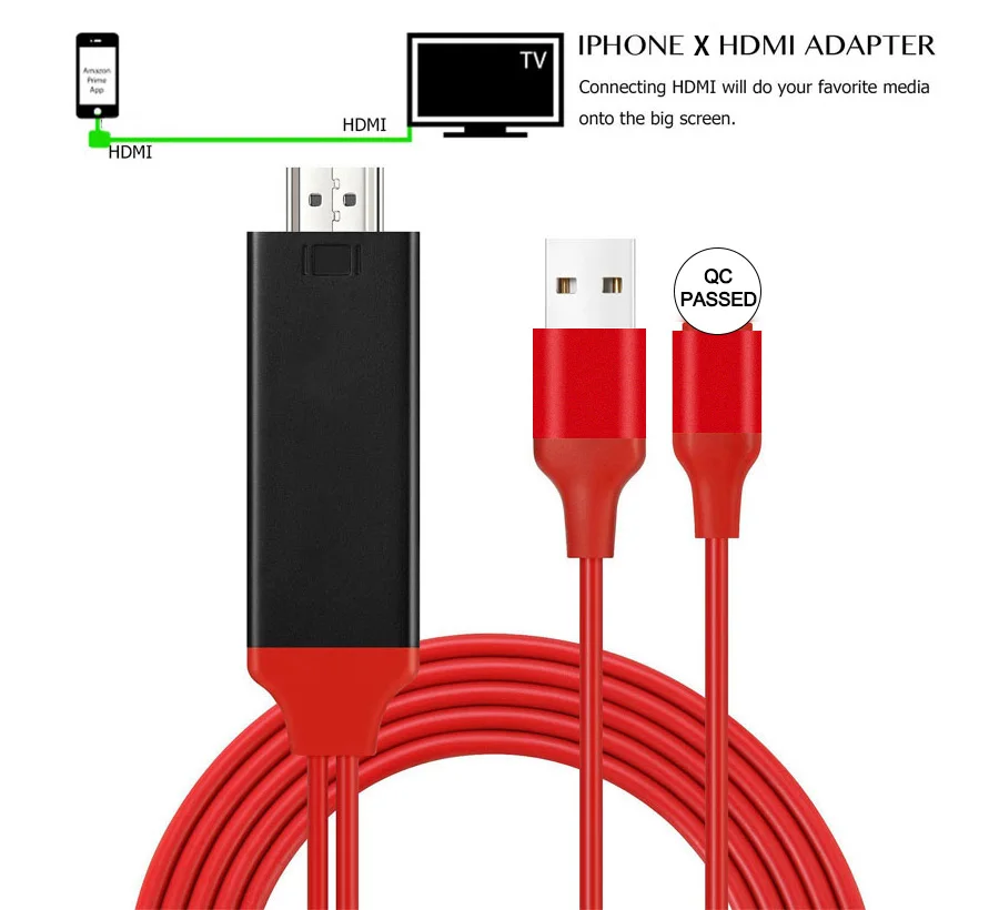 HDMI 2 м кабель для Apple iPhone X 8 8 plus 7 7 Plus 6 6s 5 5S 5S для кабеля адаптер HD ТВ 8 Pin HD1080P адаптер HDMI