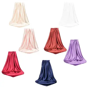 

7 Colors Muslim Hijab Women Silky Satin Plain Solid Color Square Shawl Scarf Twill Islamic Head Wrap Multi-Function Headscarf