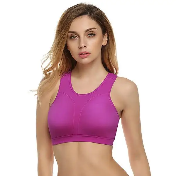 Women Wire Free Padded Solid Mid Yoga Fitness Shockproof Sport Bra Height 174cm, Bust 85cm, Waist 60cm, Hip 89cm