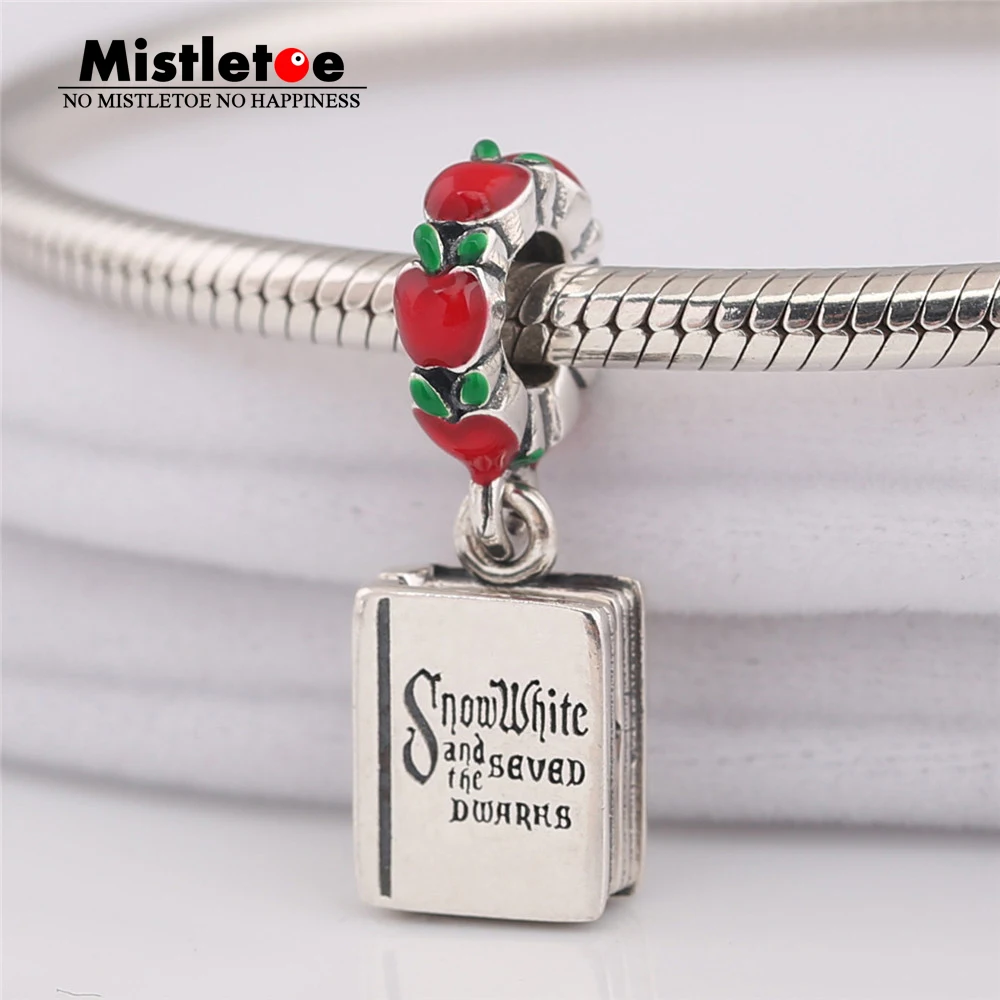 

Mistletoe 925 Sterling Silver Snow White & The Seven Dwarfs Book Dangle Charm, Mixed Enamel Fit European Jewelry