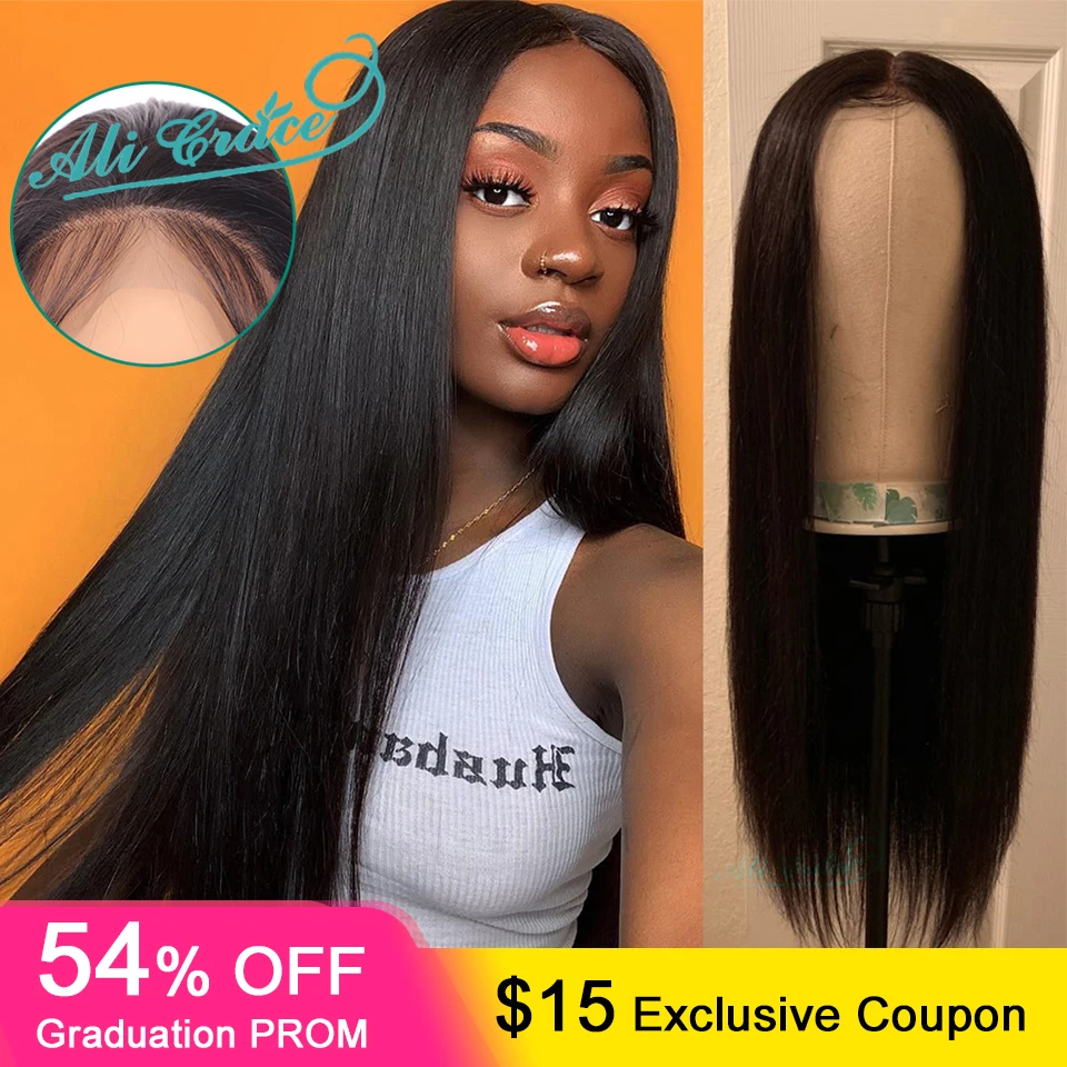 

Ali Grace Straight Lace Front Wigs Pre-Plucked Hairline With Baby Hair Brazilian Remy Human Hair Lace Wigs 360 Lace Frontal Wigs