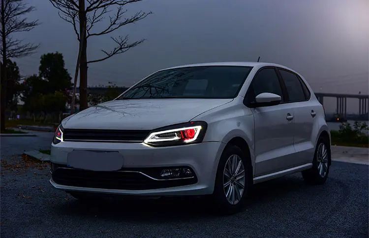 Автомобильный Стайлинг для VW Polo фар Ассамблеи 2009- для VW Polo New Светодиодный фар линзы двойной луч H7 с hid комплект 2 шт
