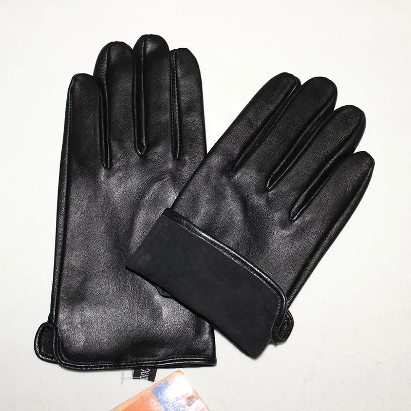 

Goatskin gloves men's thin section unlined single layer sheepskin touch screen riding driving leather gloves free shipping