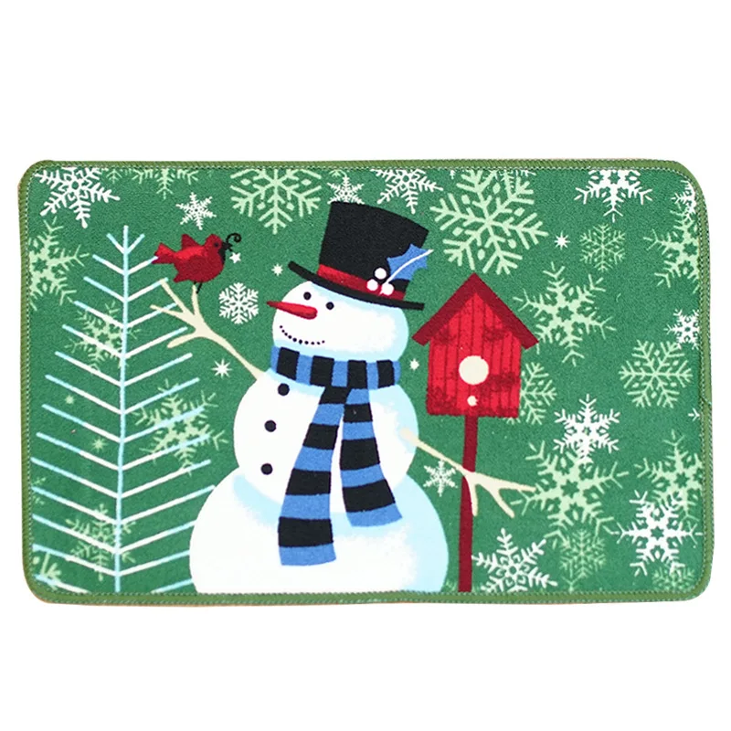 Anti-Slip Water Absorption Door Mats Christmas Snowman Kitchen Carpets Bedroom Rugs Decorative Stair Mats Home Decor Crafts