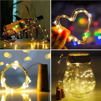 

2M 20 LEDS Wine Bottle Lights diy LED Cork Shape Copper Wire Colorful Fairy String Lights For Christmas Halloween Wedding party