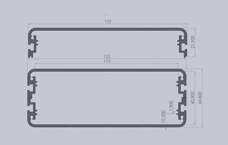 Алюминиевый корпус 122X45X160 мм проект электрическая печатная плата коробка разделенный корпус DIY настенное крепление электроники корпус