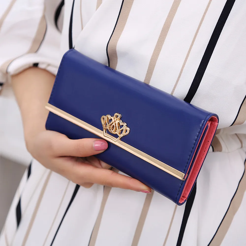 

womens wallets Clutch Imperial Crown Long clutch purse bag Wallet Card Holder Handbag Bag credit card holder 2016 New Fashion