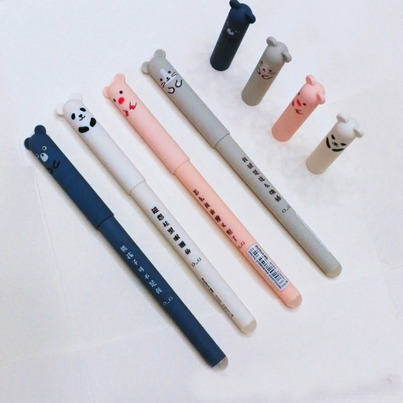 Cute Cat Erasable Pens Kawaii panda Cartoon Pilot Magic Gel Pen For Kids Girls Gifts School