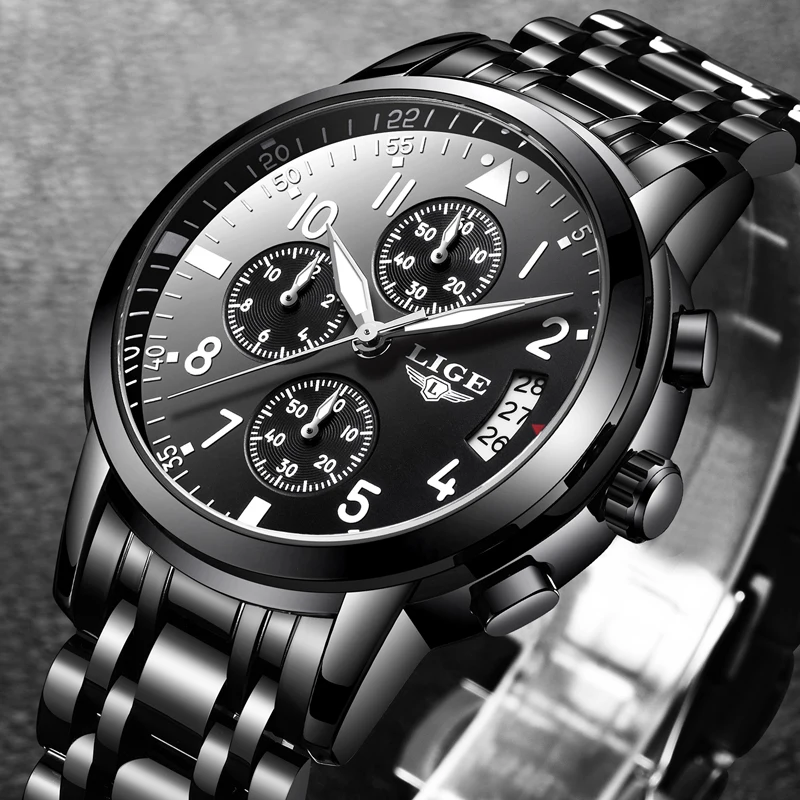Watch Men 2018 Mens Watches Top Brand Luxury Quartz Wristwatch Men Military Full Steel Waterproof Sport Watch Relogio Masculino