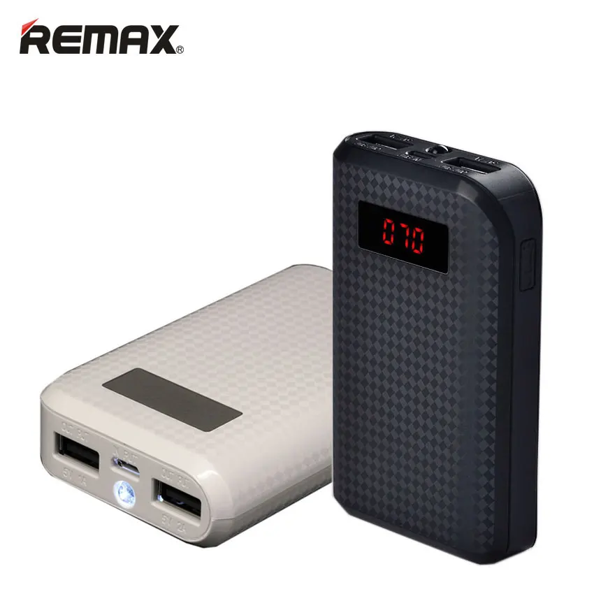 REMAX power Bank 10000 мАч Универсальное портативное зарядное устройство для мобильных телефонов внешний аккумулятор с двумя usb-портами светодиодный ЖК-дисплей 10000 мАч Внешнее зарядное устройство