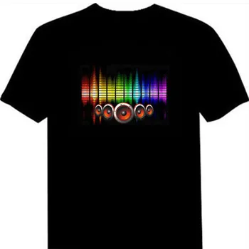 

Hot Male Fashion Men 3D Party Disco DJ Sound Activated LED Light Up and Down Flashing Glowing T-Shirt spring Summer Casual Tops