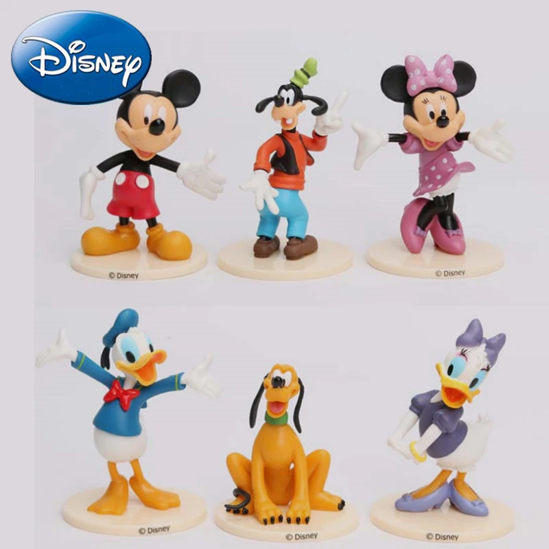 ディズニー 6 ピース セット 7 9 センチミッキーフィギュアおもちゃ人形ミニー図マウスドナルドダックの漫画子供のおもちゃグーフィー犬プルート犬デイジー Aliexpress