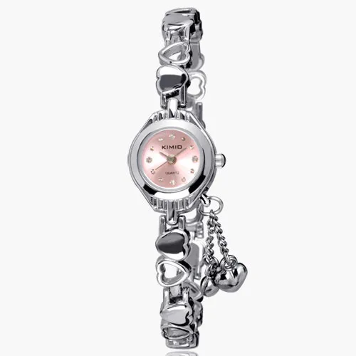 KIMIO, женские часы-браслет, женская одежда с кисточками, кварцевые часы, часы с полым сердечком, стальной ремешок, наручные часы, Montre Femme