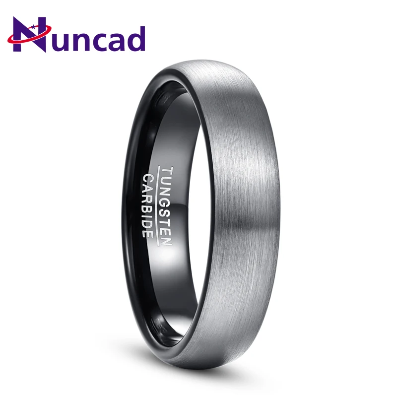 

Nuncad Frosted Surface Dome Matte Inner Finger Rings For Men Jewelry 6 MM 100% Black Tungsten Carbide Ring Gift Free Shipping