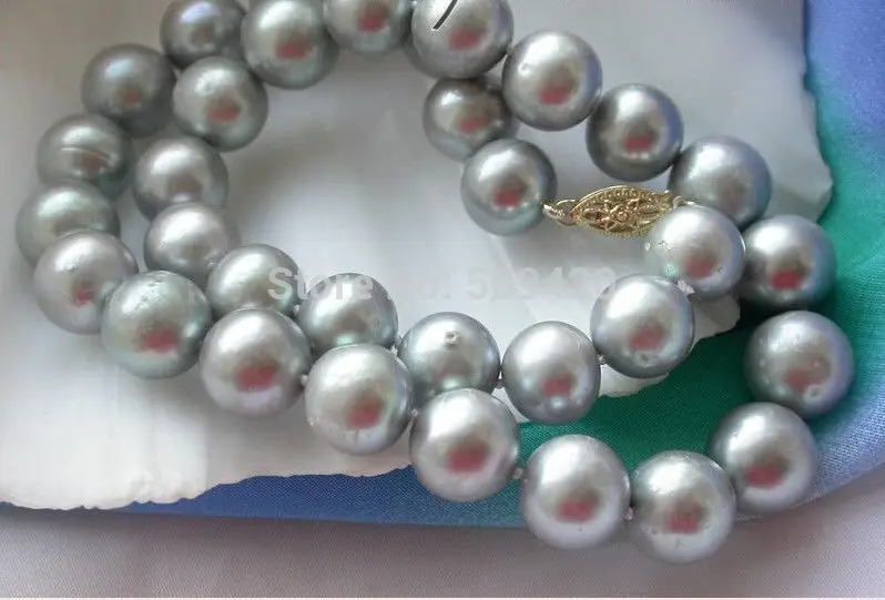 

~~ Free Shipping >Genuine AAA++ 10-11MM TAHITIAN GRAY PEARL NECKLACE 17
